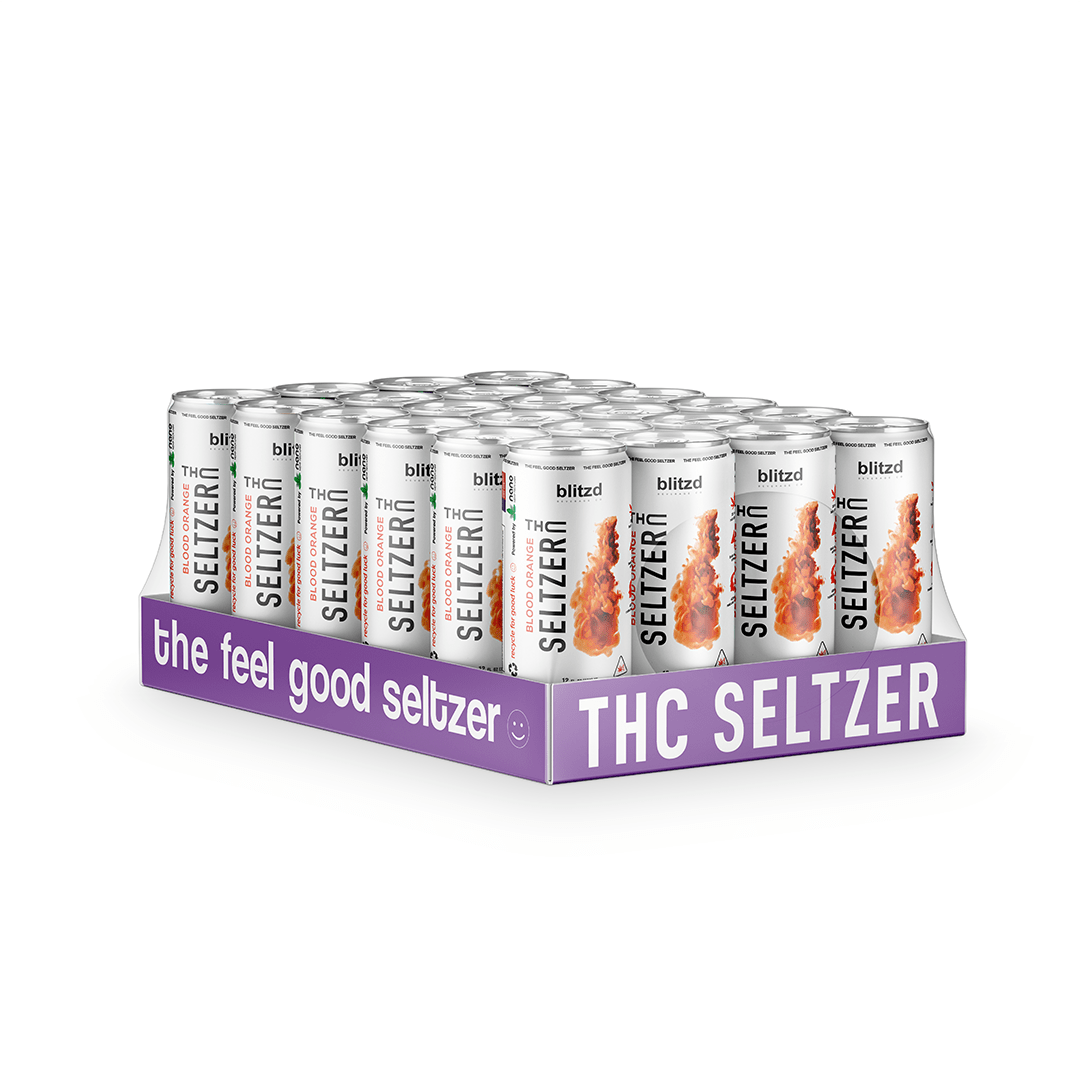 Blitzd Beverage Co Beverages Blood Orange Delta 9 Seltzer Drinks - THC Seltzer Drinks - Case of 24 Cans