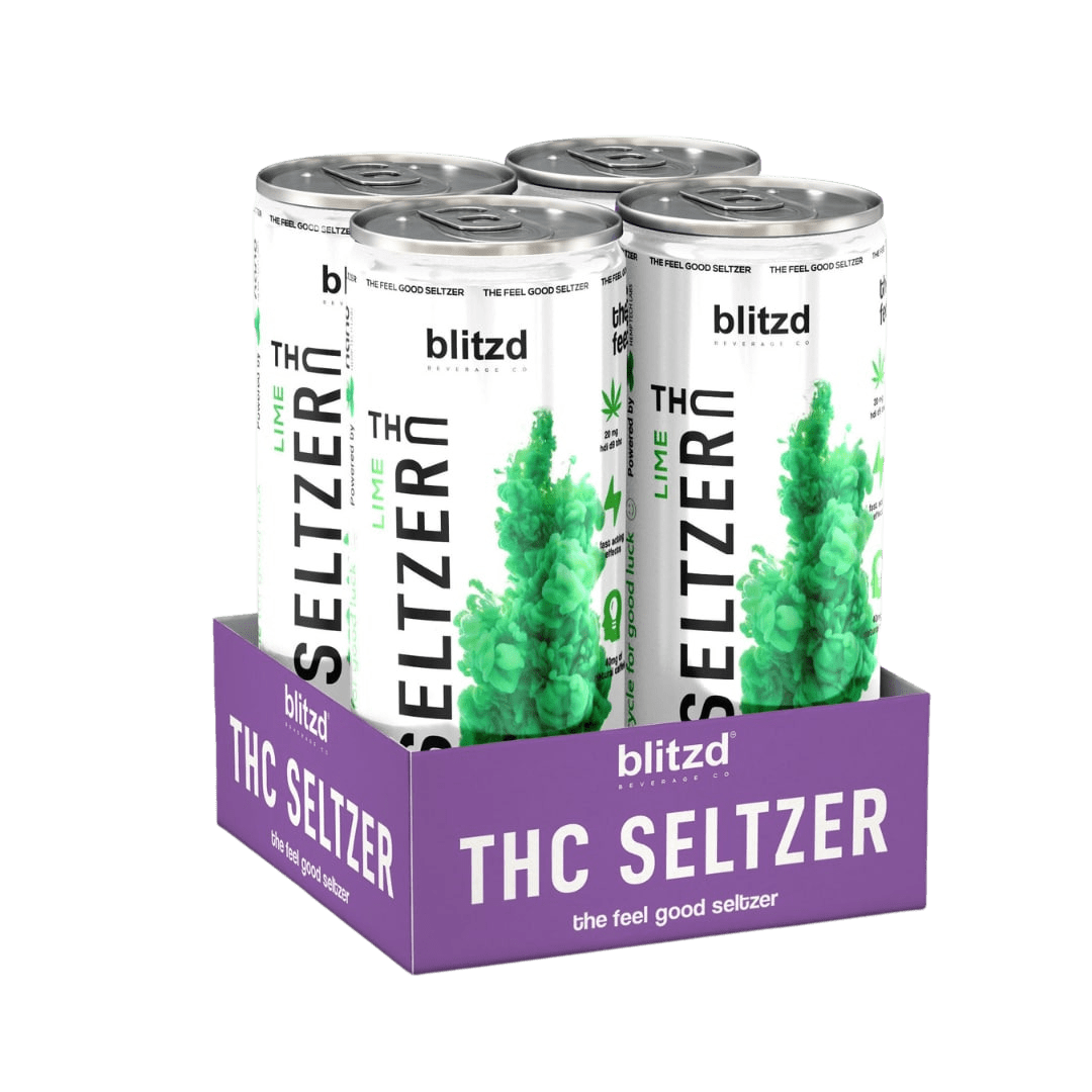 Blitzd Beverage Co Beverages Lime Delta 9 Seltzer Drinks - THC Seltzer Drinks - Pack of 12 Cans