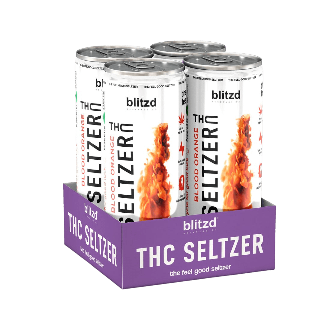 Blitzd Beverage Co Beverages Blood Orange Delta 9 Seltzer Drinks - THC Seltzer Drinks - Pack of 12 Cans