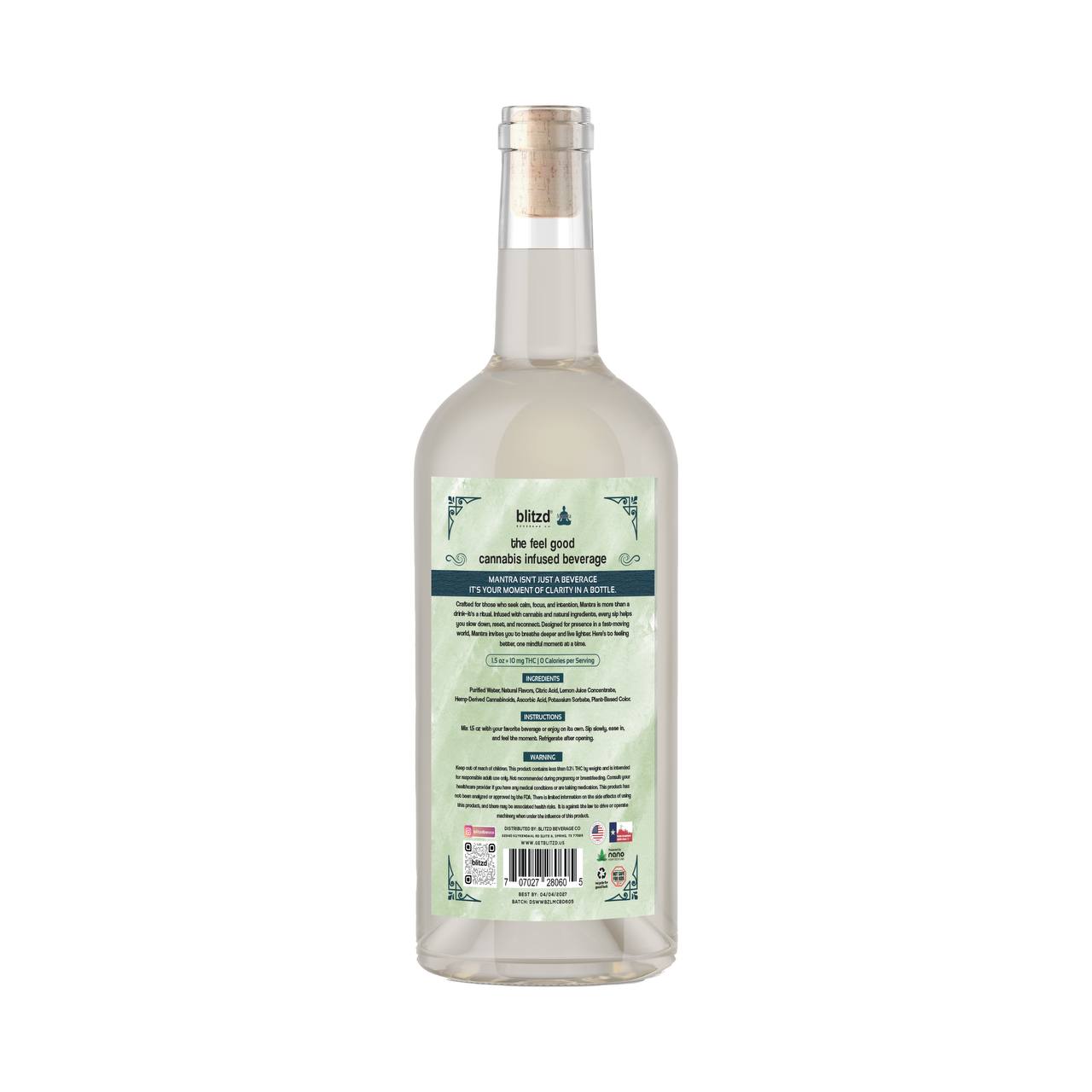 Blitzd Beverage Co Mocktail Mantra 10mg THC - 750mL