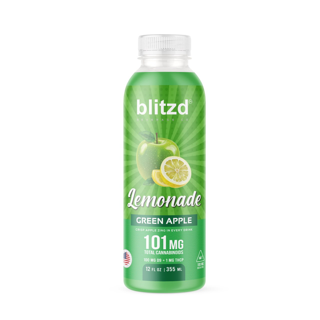 Blitzd Beverage Co Green Apple THC Lemonade - 12 FL OZ