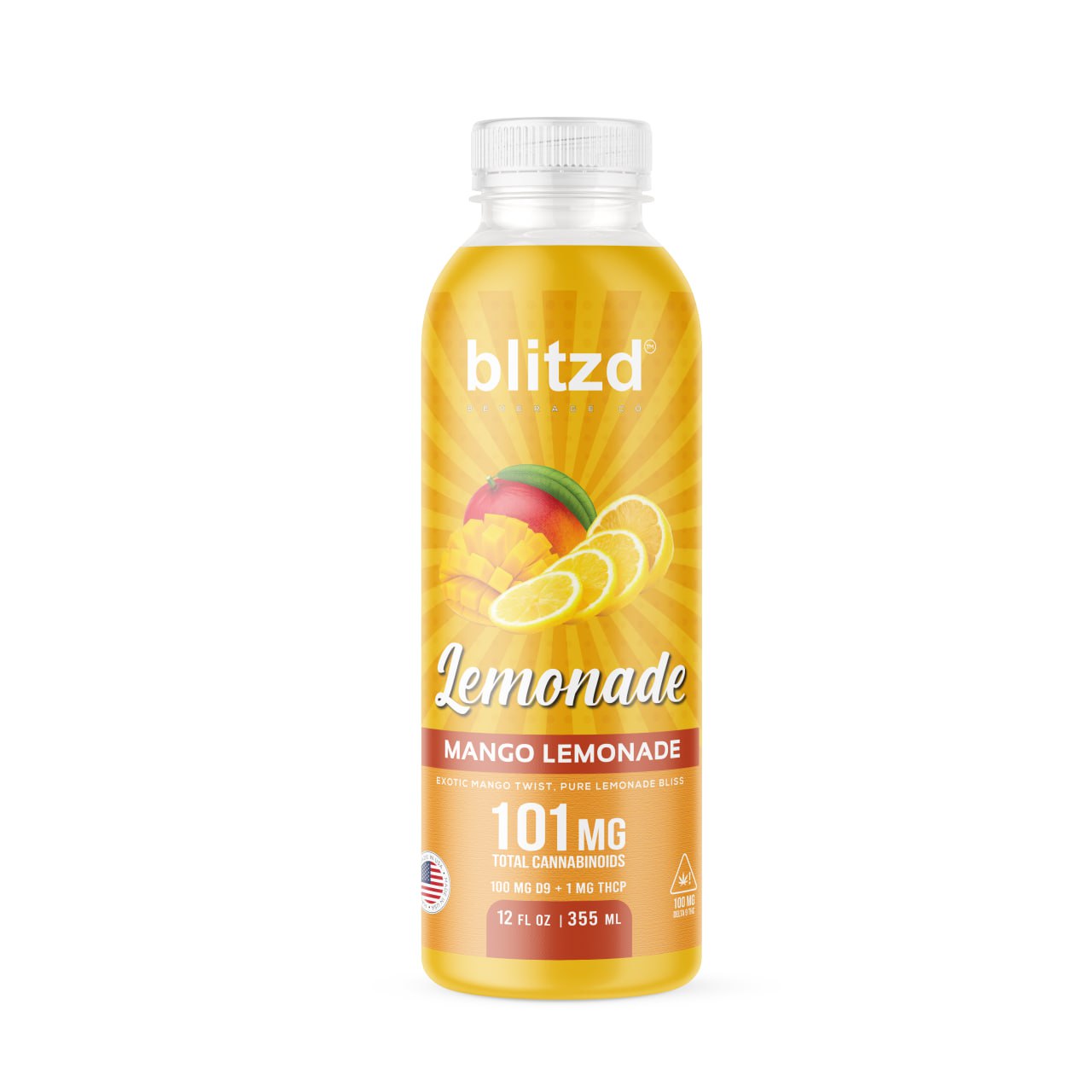 Blitzd Beverage Co Mango THC Lemonade - 12 FL OZ