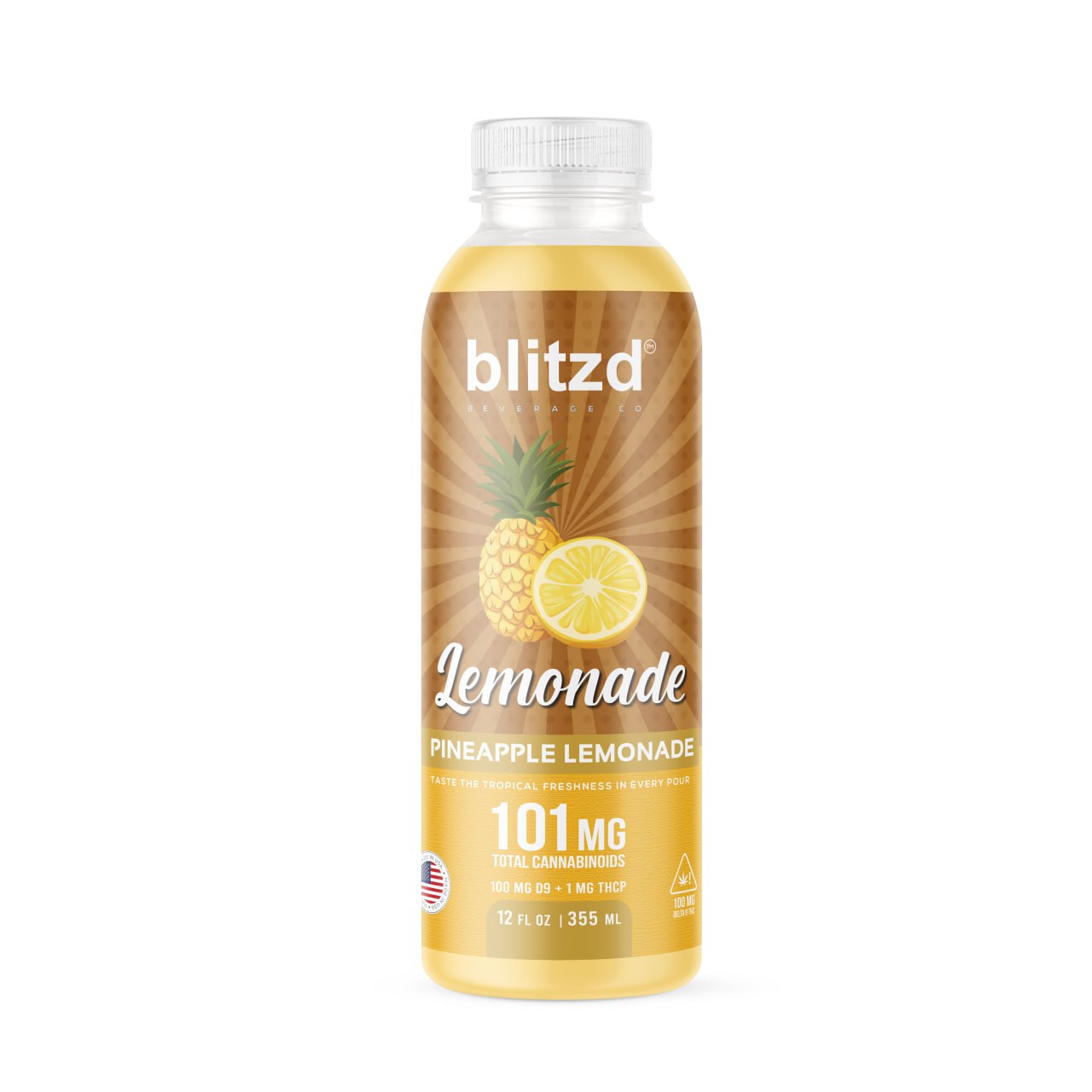 Blitzd Beverage Co Pineapple THC Lemonade - 12 FL OZ