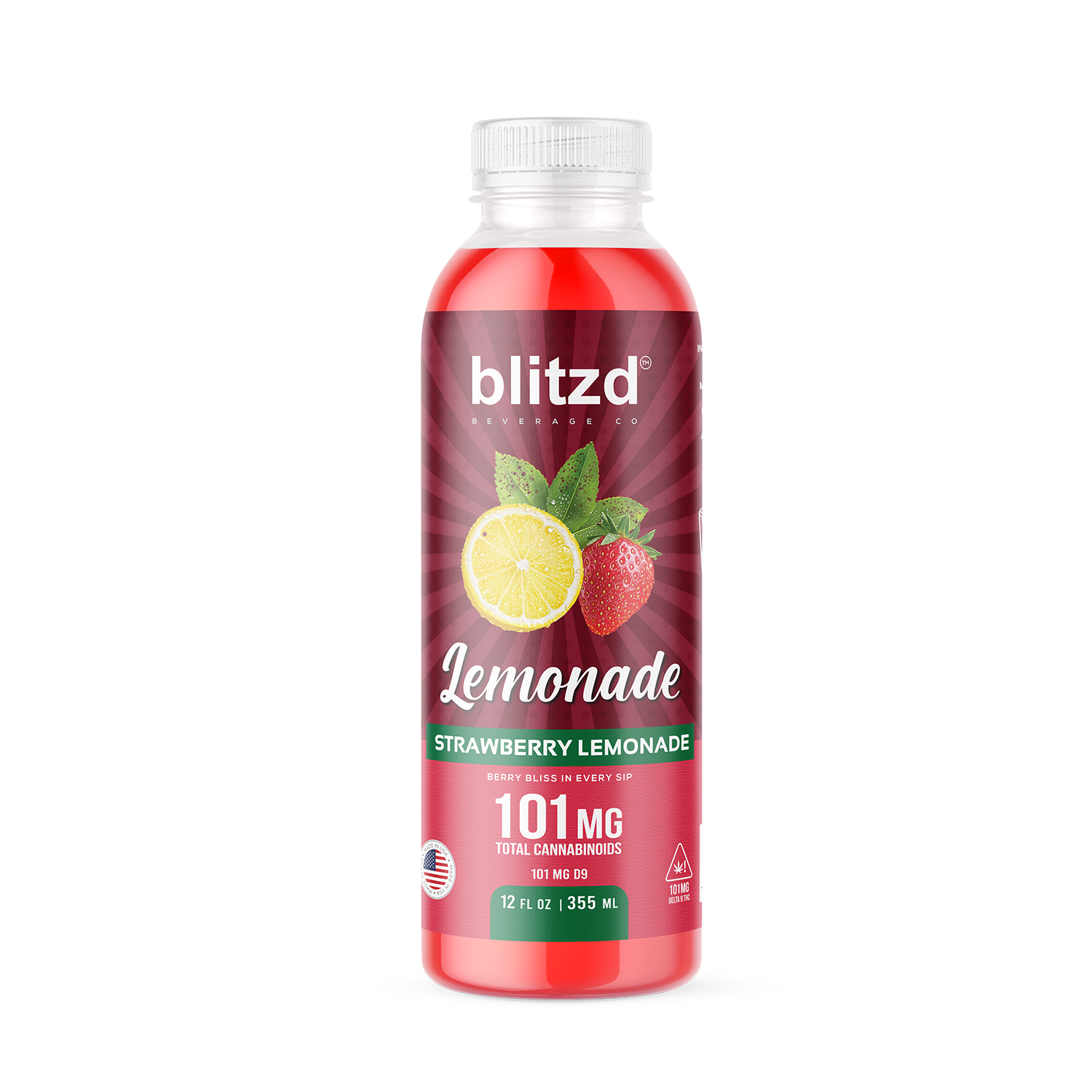 Blitzd Beverage Co Strawberry THC Lemonade - 12 FL OZ