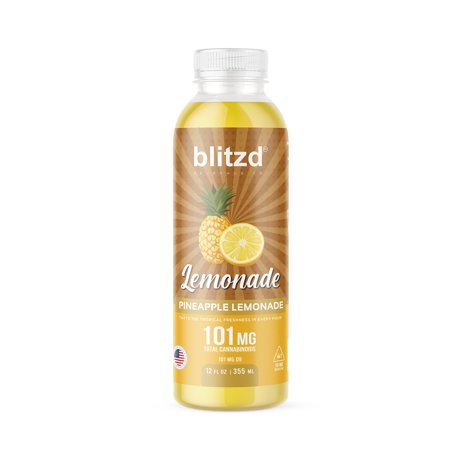Blitzd Beverage Co Pineapple THC Lemonade - 12 FL OZ