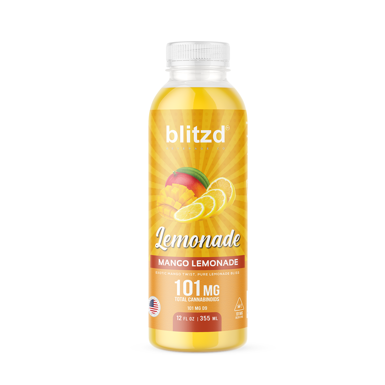 Blitzd Beverage Co Mango THC Lemonade - 12 FL OZ