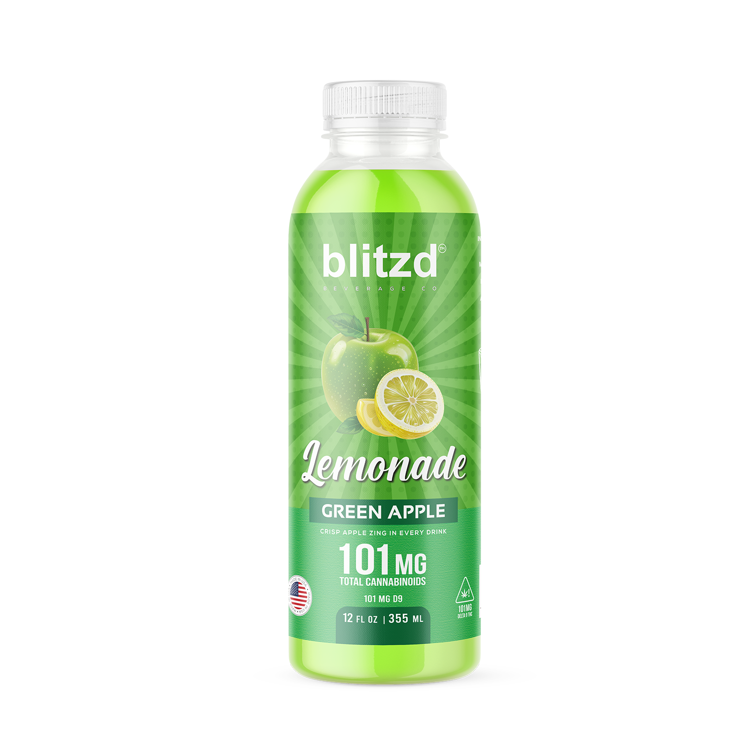 Blitzd Beverage Co Green Apple THC Lemonade - 12 FL OZ
